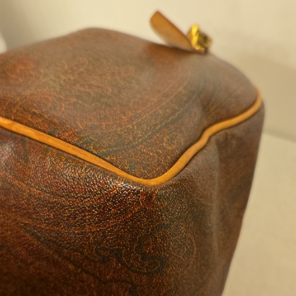 Etro Milano Vintage Red Paisley Speedy 20 Boston Travel Tote Bag - Picture 9 of 15